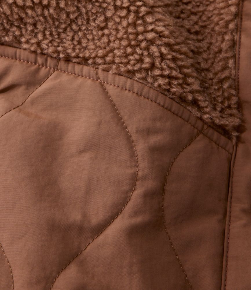 Women's Bean's Mixed Media Sherpa Fleece Jacket, Classic Navy, small image number 10