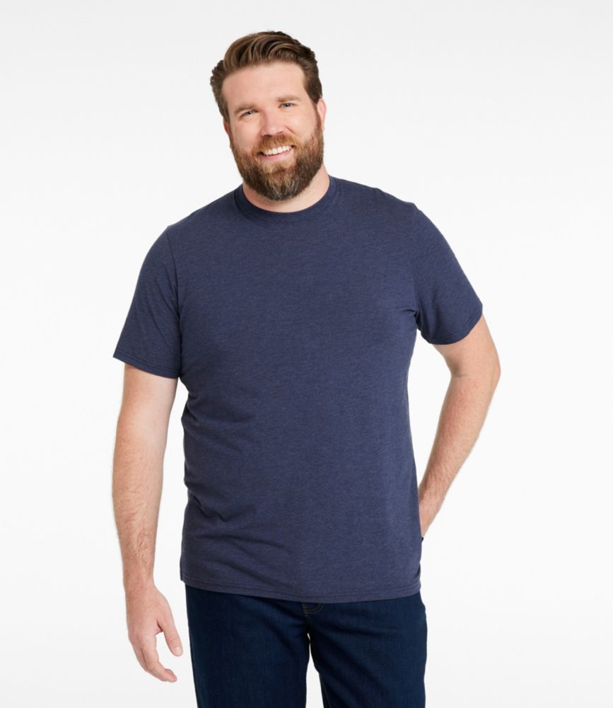 Men's Comfort Stretch Performance® Pima Tee, Short-Sleeve Without Pocket, Blue Tide Heather, small image number 4