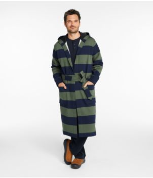 Men's Mariner Fleece Robe, Stripe, New