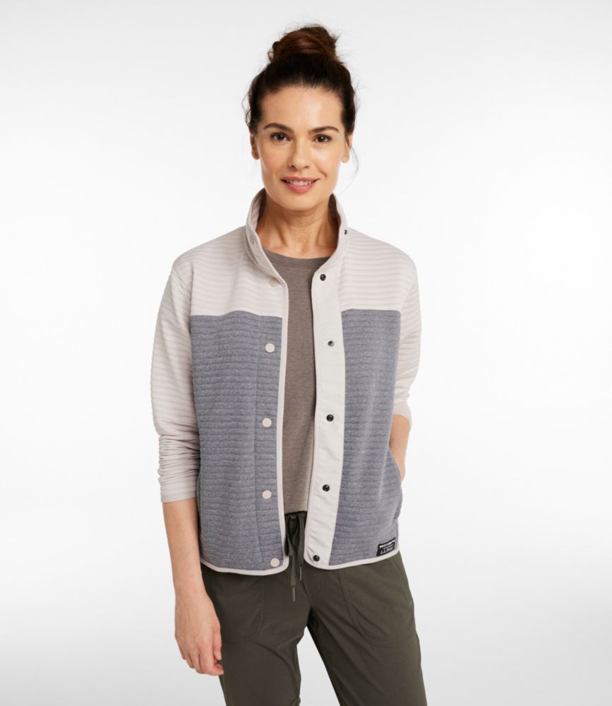 Women's Airlight Snap Front Jacket, Colorblock, Shore/Iron Heather, small image number 2