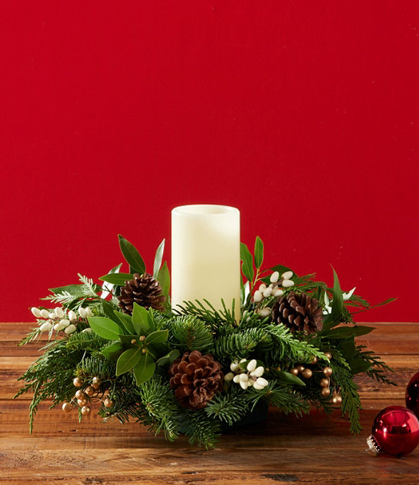 Winter White Centerpiece Pillar, One Color, large image number 1