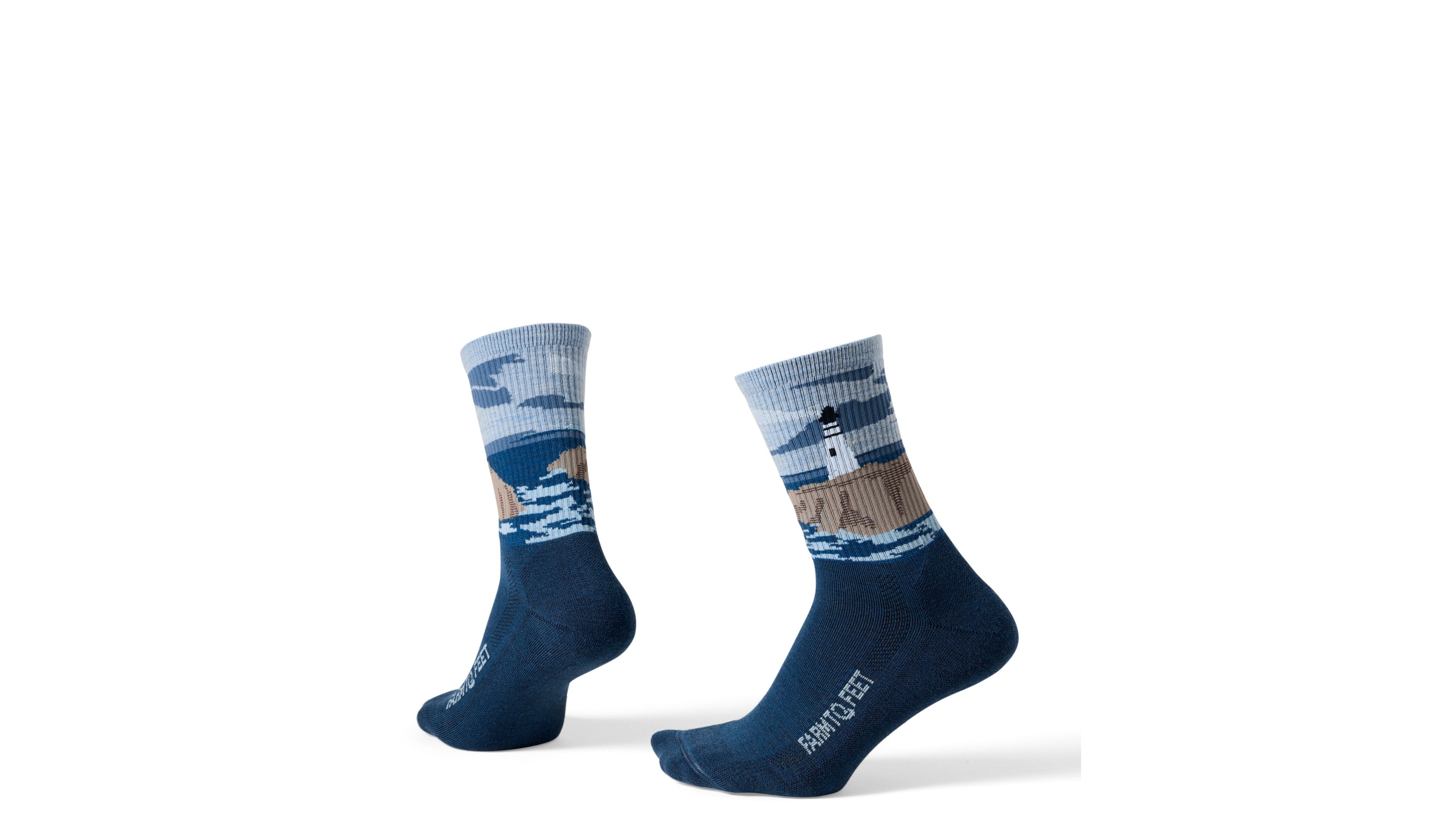 Adults' Farm to Feet Cape Headlight Lighthouse Light Cushion 3/4 Crew Socks