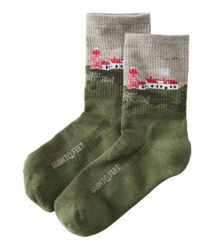 Adults' Farm to Feet Portland West Quoddy Lighthouse Light Cushion 3/4 Crew Sock, New