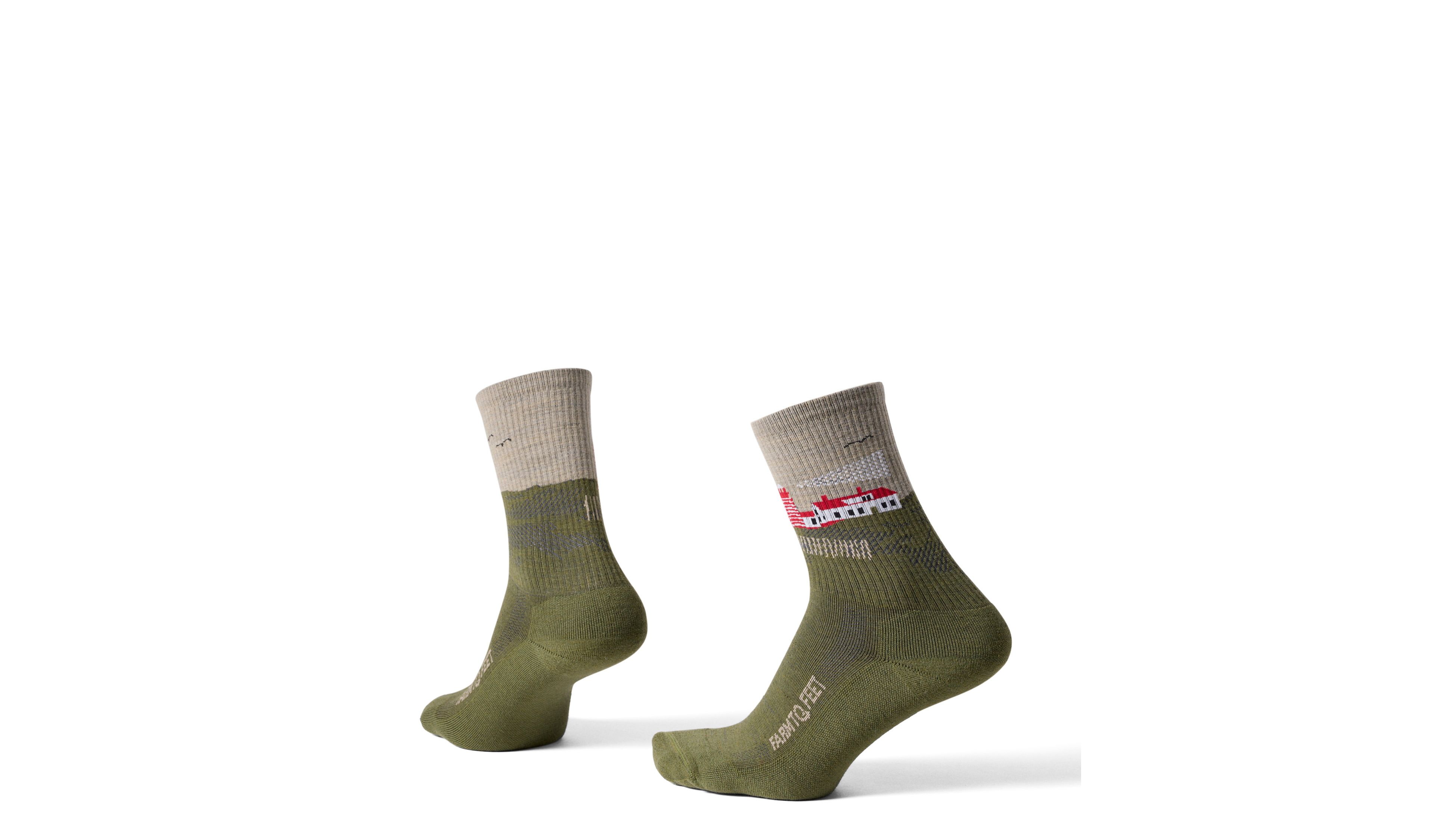 Adults' Farm to Feet West Quoddy Lighthouse Light Cushion 3/4 Crew Socks