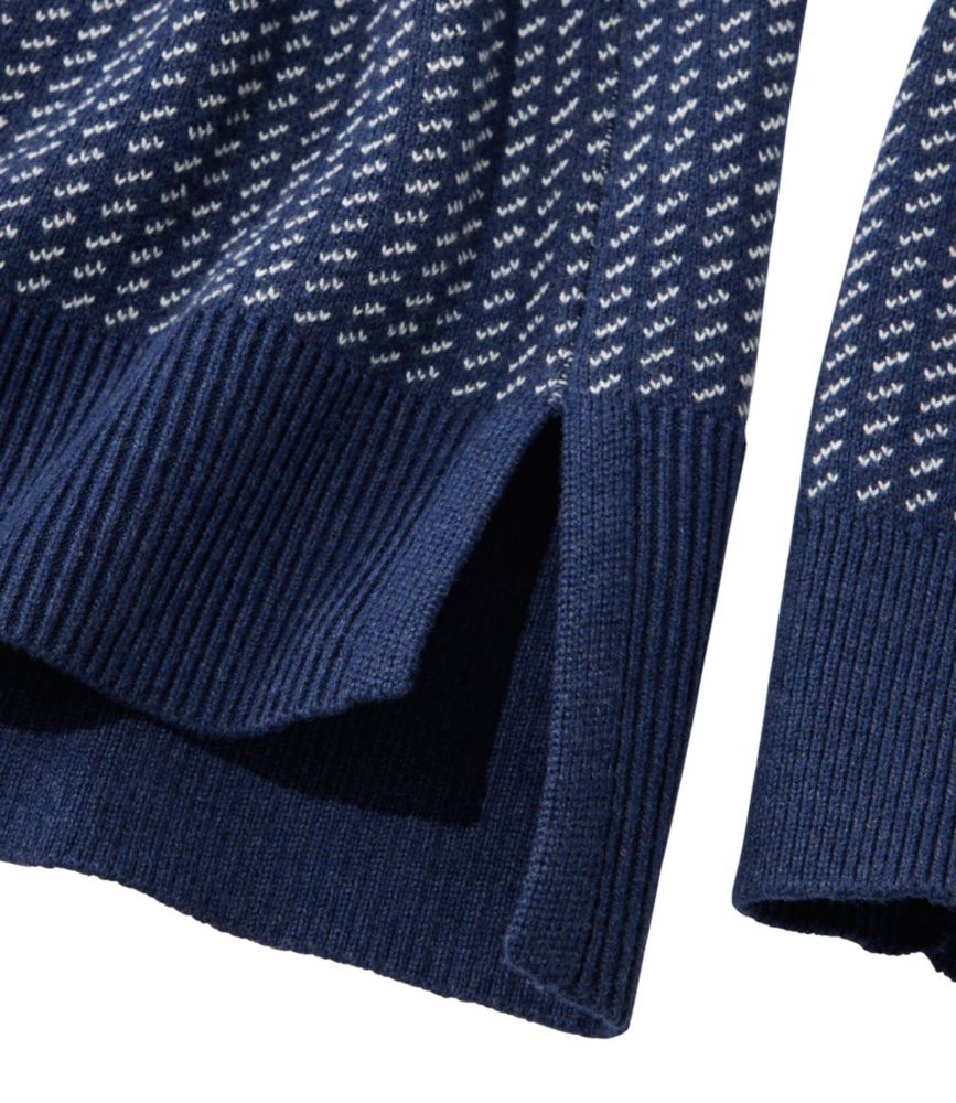 Women's Wicked Soft Cotton/Cashmere Crewneck Sweater, Pattern, Classic Navy Birdseye, small image number 4