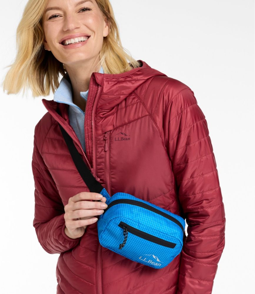 L.L.Bean Stowaway Waist Pack, Print, Medium Blue Grid, small image number 7