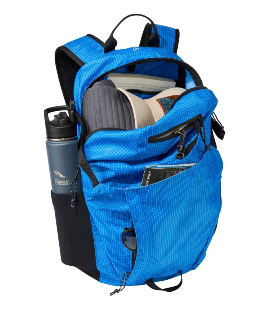 L.L.Bean Stowaway Pack, Print, Medium Blue Grid, small image number 4