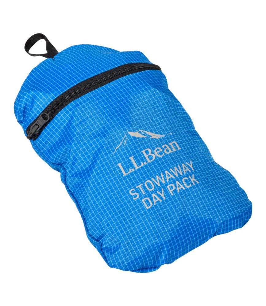 L.L.Bean Stowaway Pack, Print, Medium Blue Grid, small image number 6