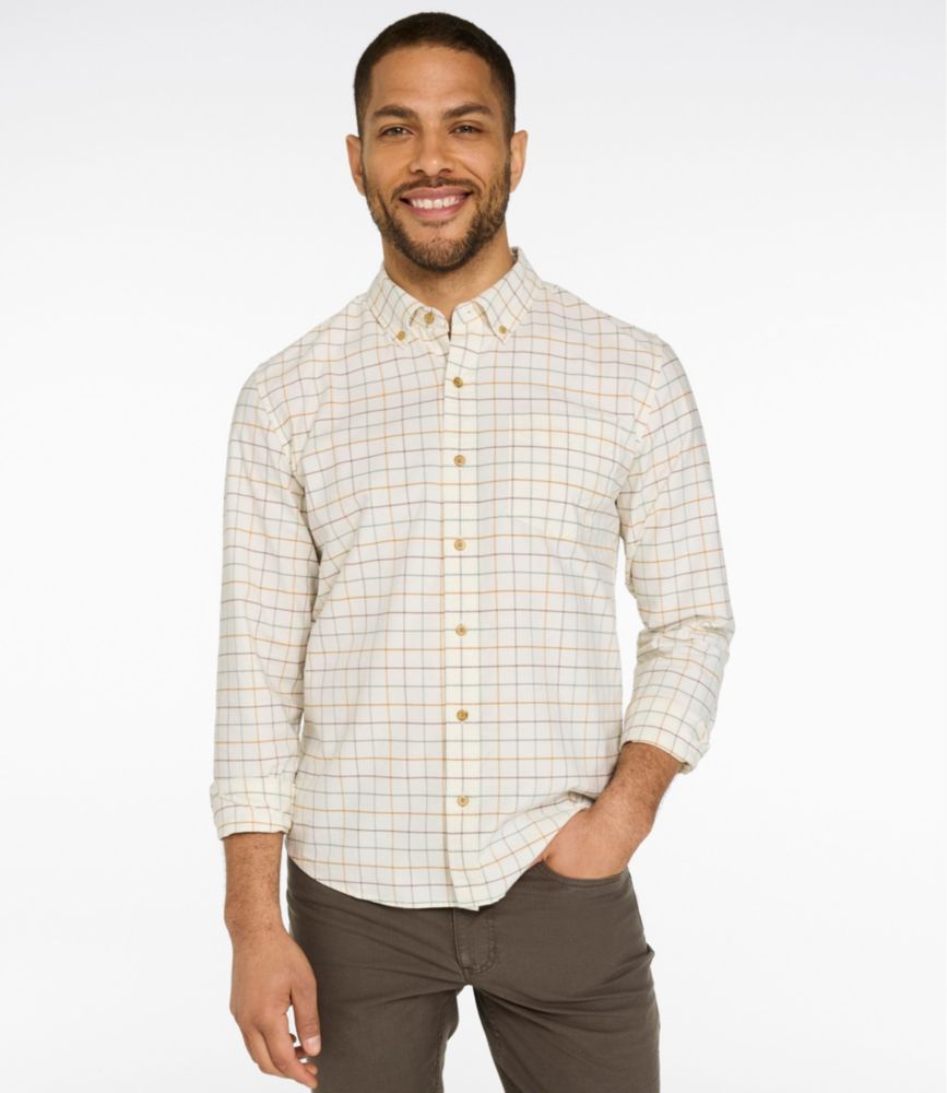 Men's Sunwashed Oxford Shirt, Slightly Fitted Untucked Fit, Plaid, New