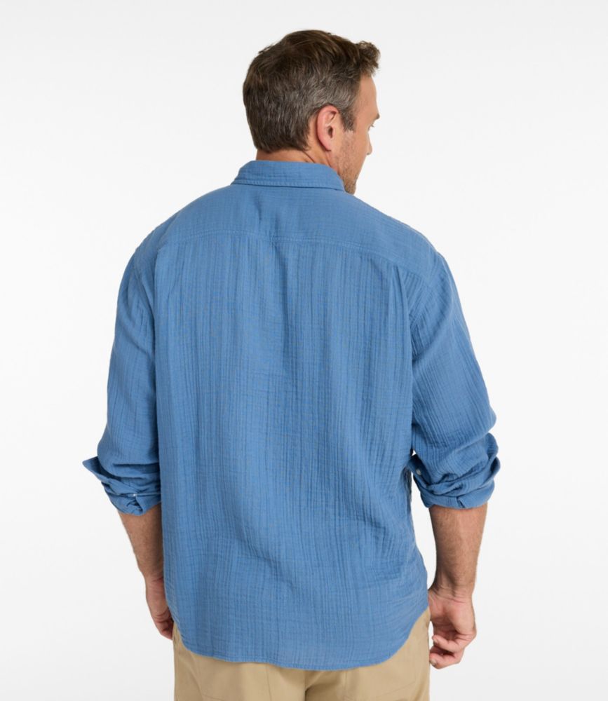 Men's Cloud Gauze Shirt, Long-Sleeve, Slightly Fitted Untucked Fit, Bone Multi Stripe, small image number 5