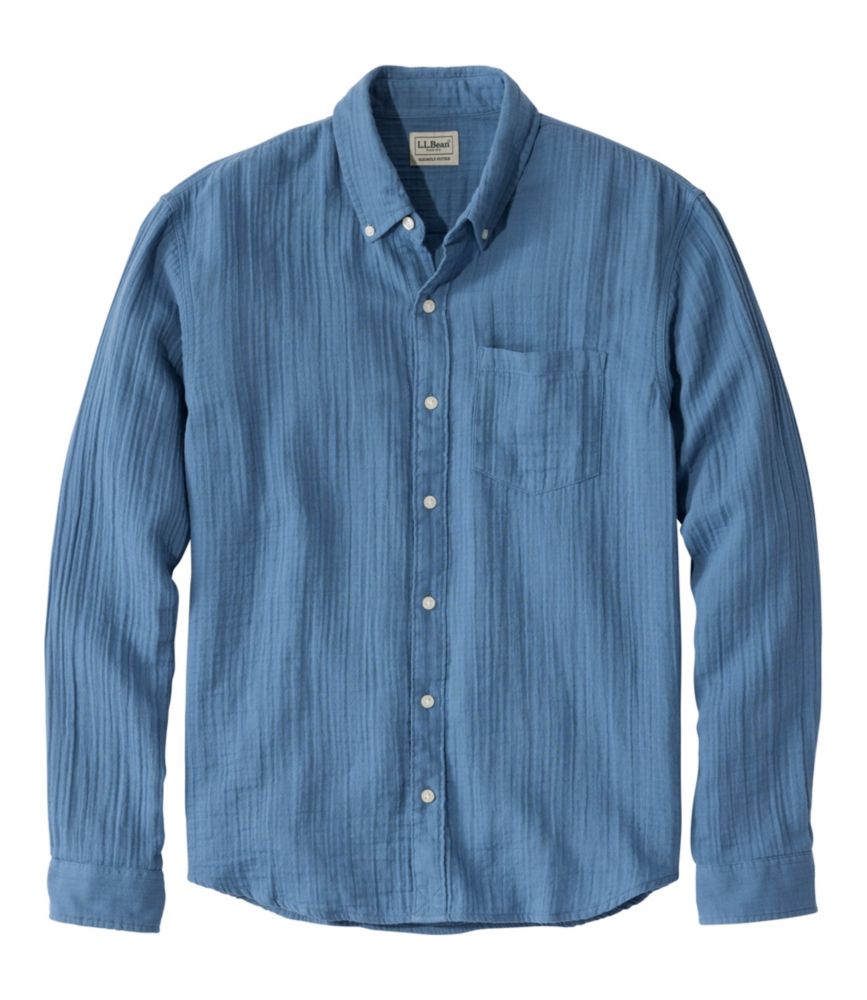 Men's Cloud Gauze Shirt, Long-Sleeve, Slightly Fitted Untucked Fit