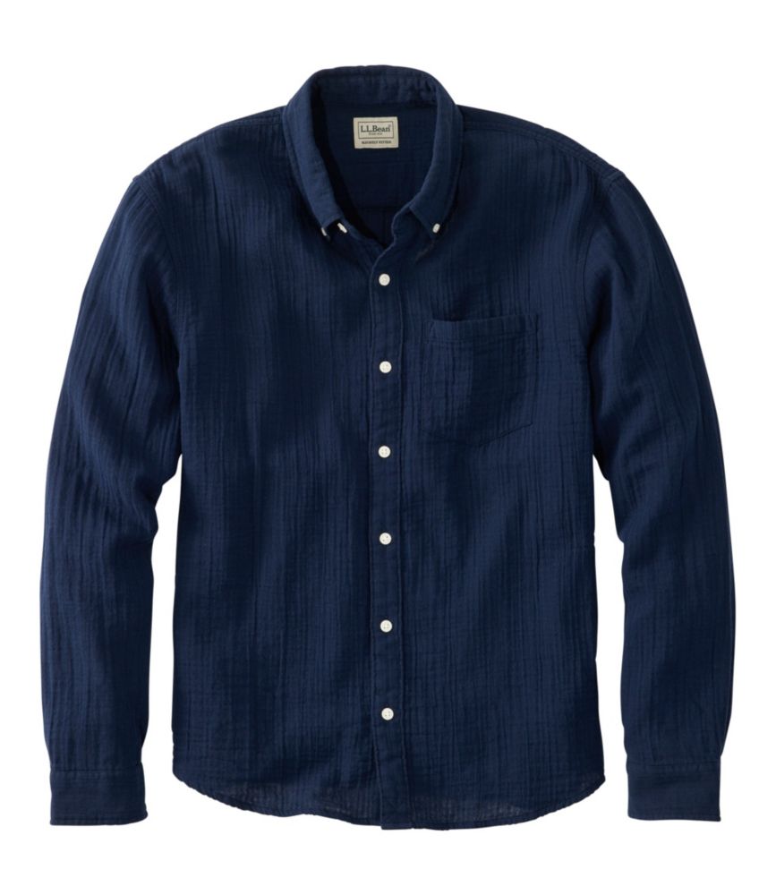 Men's Cloud Gauze Shirt, Long-Sleeve, Slightly Fitted Untucked Fit