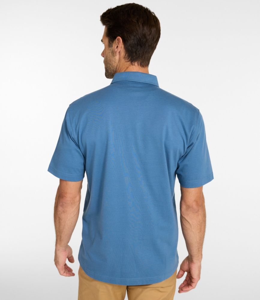 Men's Carefree Unshrinkable Polo, Short-Sleeve, Without Pocket, Delta Blue, small image number 3