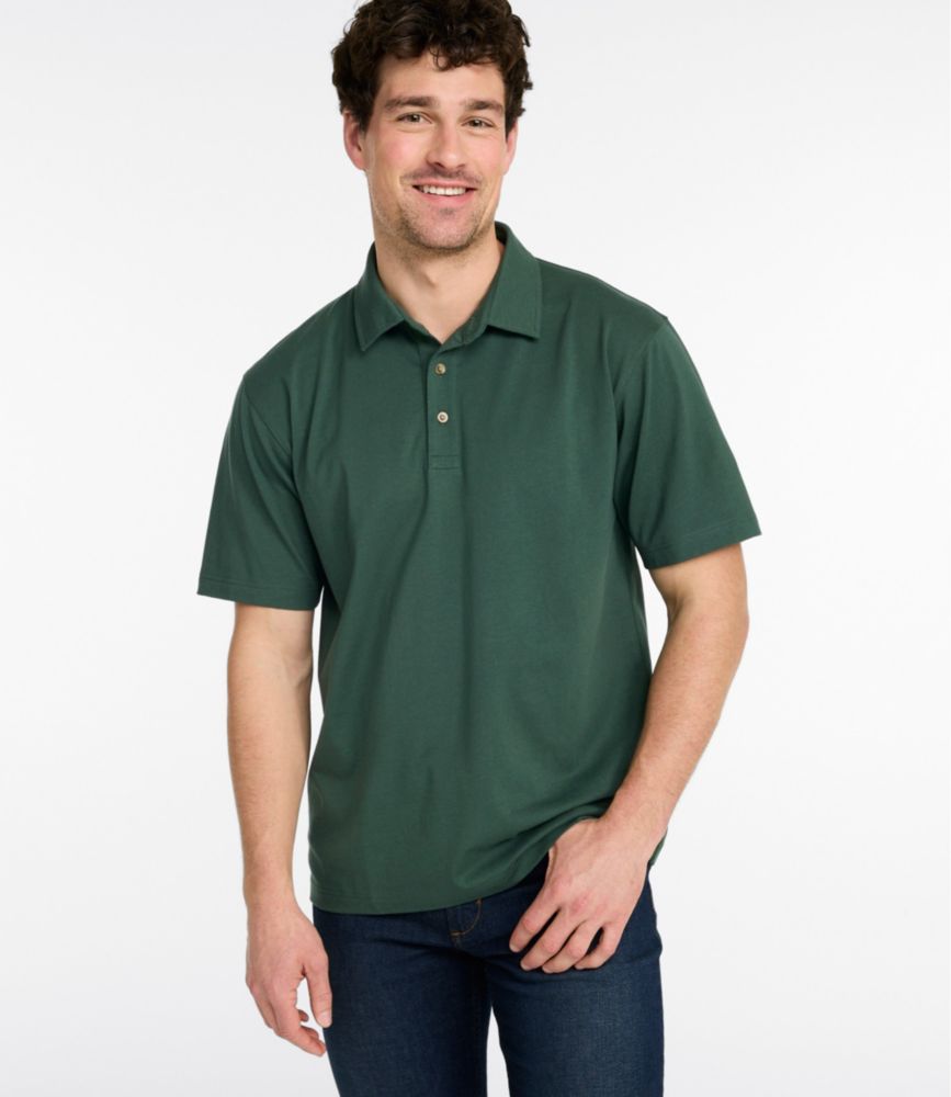 Men's Carefree Unshrinkable Polo, Short-Sleeve, Without Pocket