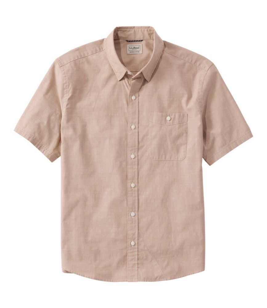 Men's Comfort Stretch Performance® Chambray Shirt, Short-Sleeve, Slightly Fitted Untucked Fit