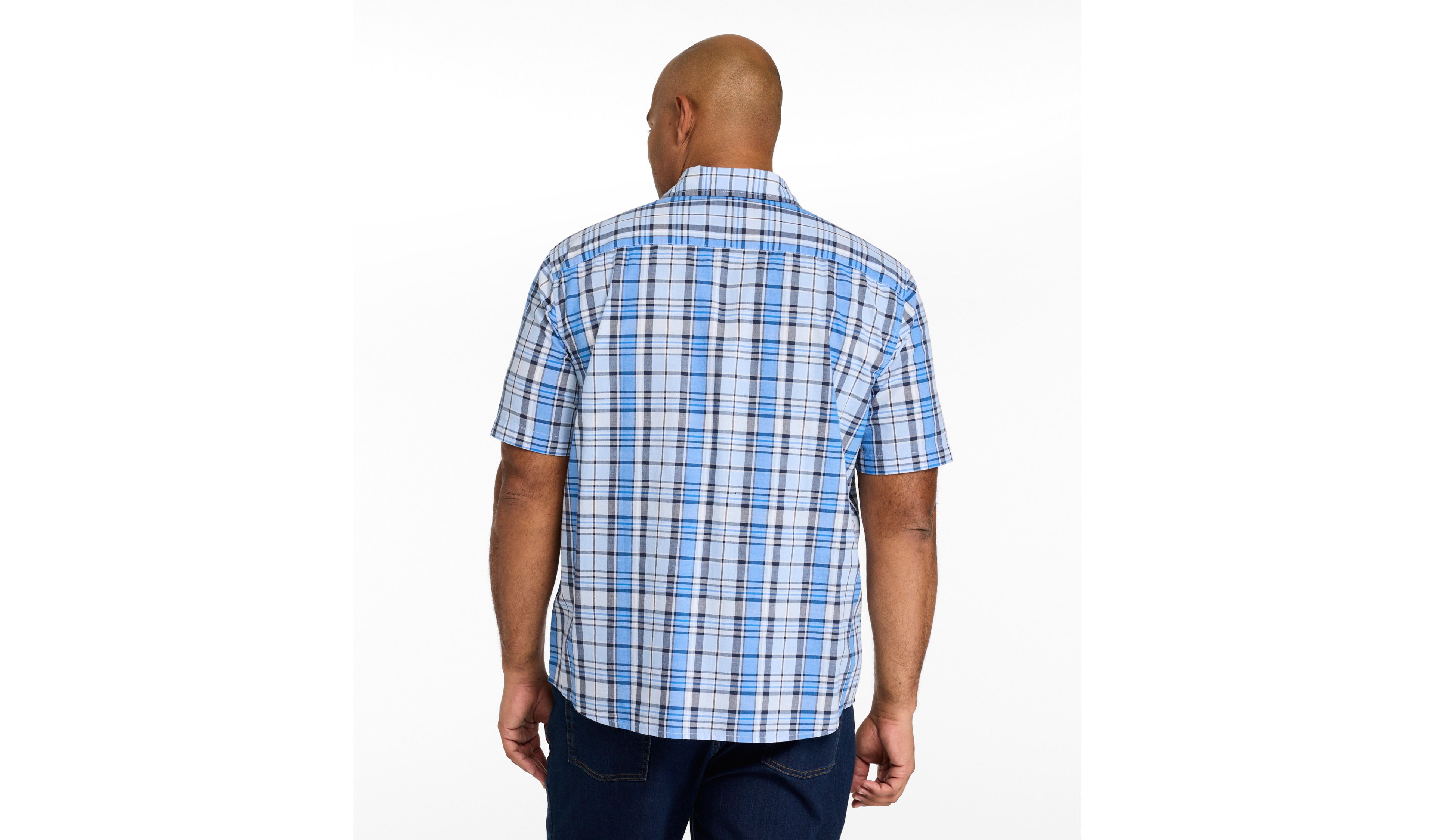 Men's Madras Shirt, Slightly Fitted, Short-Sleeve
