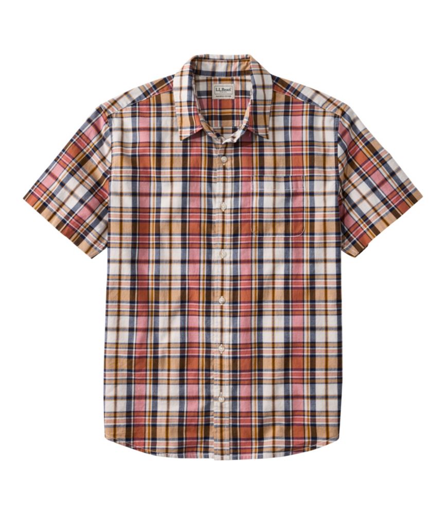 Men's Madras Shirt, Short-Sleeve, Slightly Fitted Untucked Fit