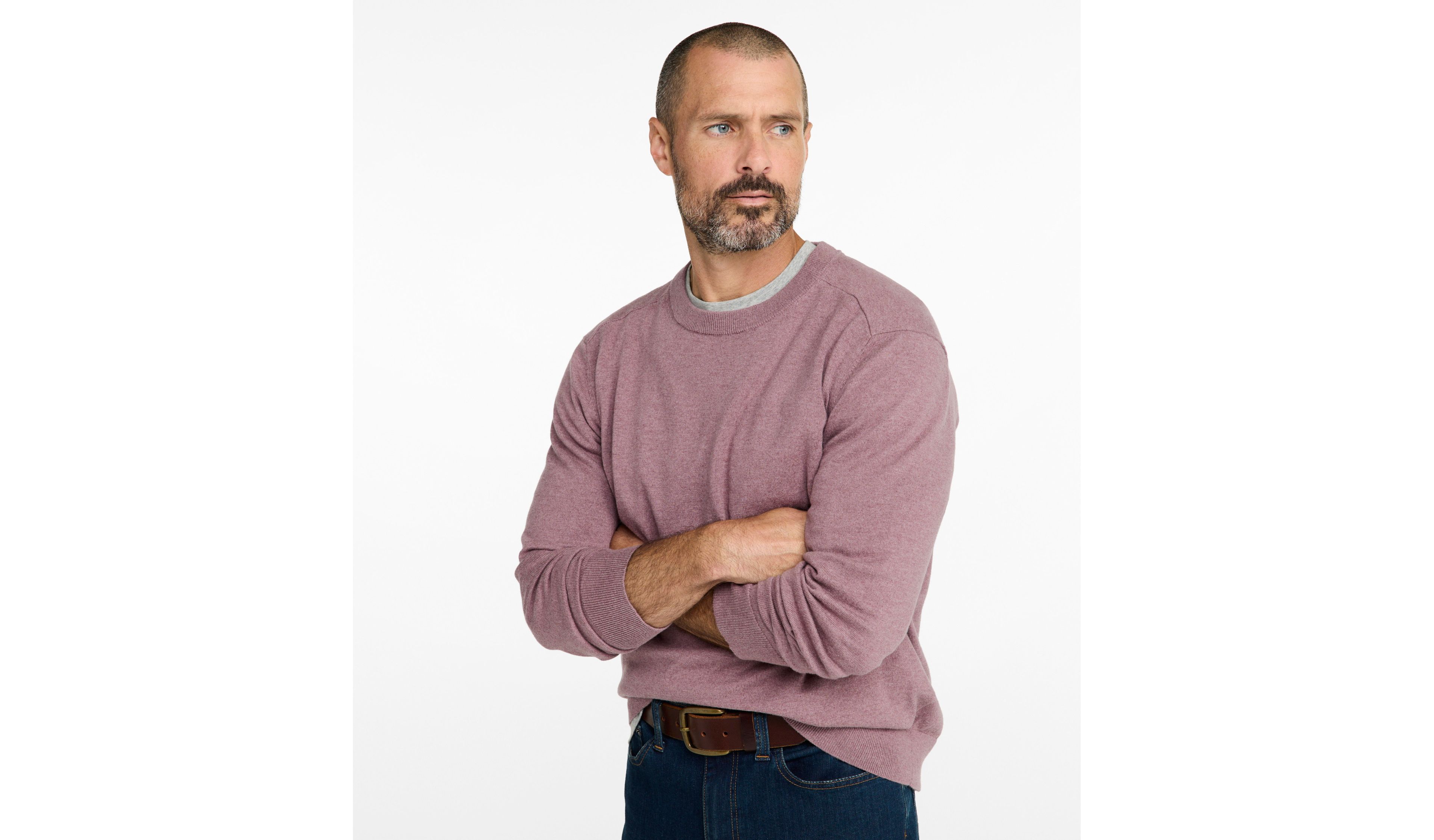 Men's All Seasons Cotton Blend Sweater, Crewneck