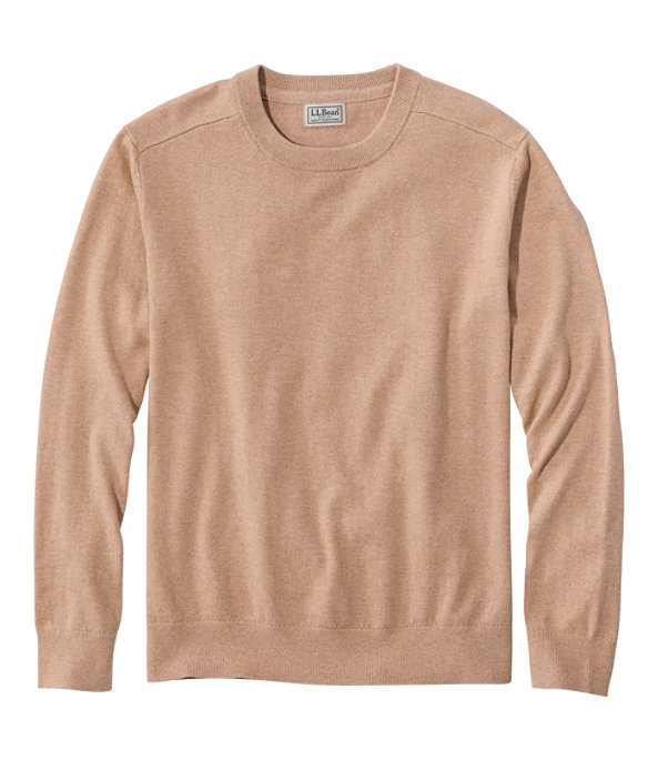 All Seasons Cotton Blend Crewneck Sweater Men's Regular, Khaki Heather, large image number 0