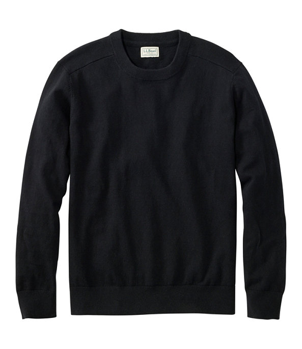 All Seasons Cotton Blend Crewneck Sweater Men's Regular, Dark Black, large image number 0