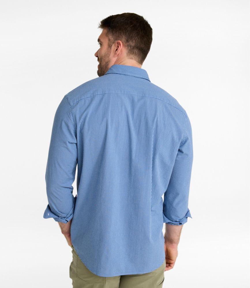 Men's Comfort Stretch Performance&reg; Seersucker Shirt, Long-Sleeve, Slightly Fitted Untucked Fit, Plaid, Pale Rose, small image number 5