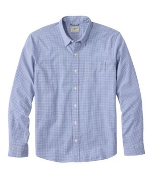 Men's Comfort Stretch Performance® Seersucker Shirt, Long-Sleeve, Slightly Fitted Untucked Fit, Plaid, New