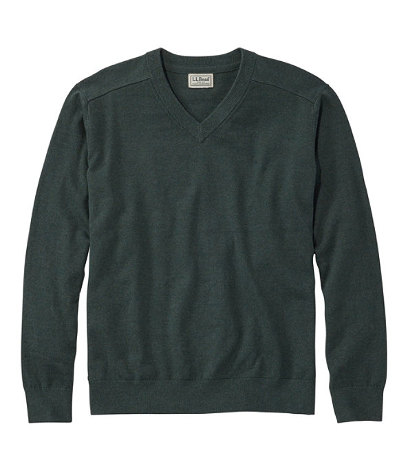 All Seasons Cotton Blend V-Neck Sweater Men's Regular, Shadow Green Heather, large image number 0