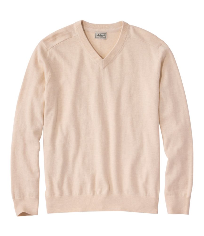 Men's All Seasons Cotton Blend Sweater, V-Neck, Shore Heather, small image number 1