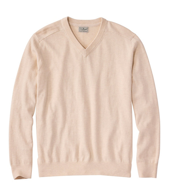All Seasons Cotton Blend V-Neck Sweater Men's Regular, Shore Heather, large image number 0