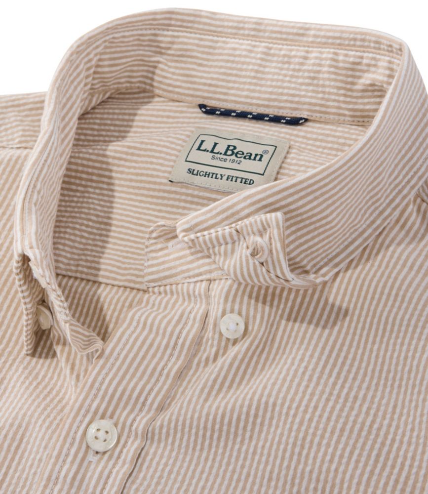 Men's Comfort Stretch Performance® Seersucker Shirt, Short-Sleeve, Slightly Fitted Untucked Fit, Stripe