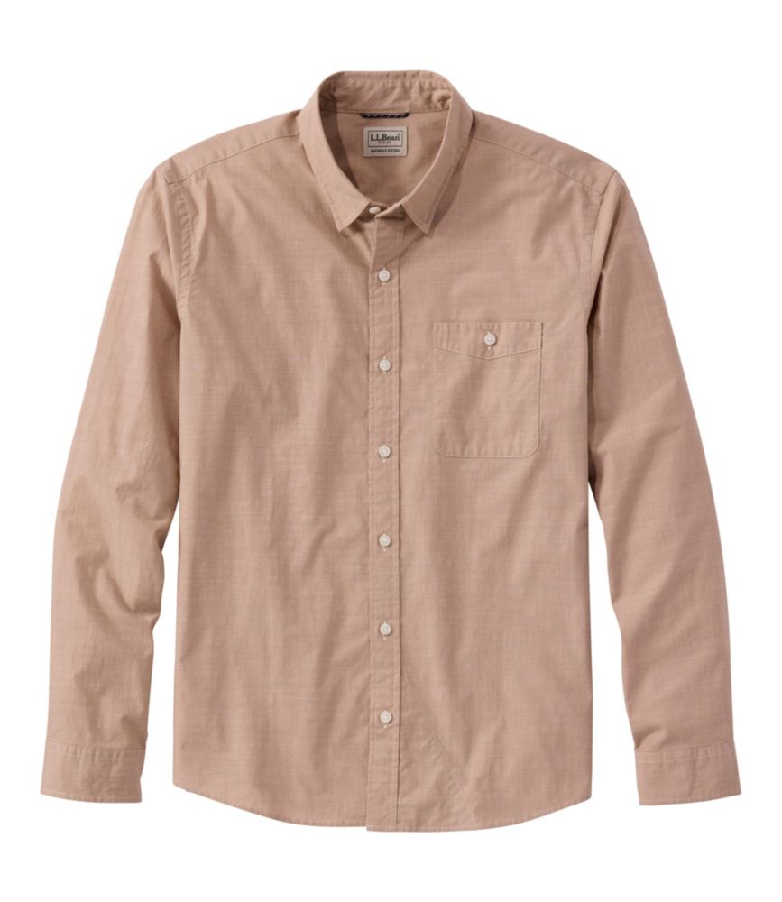 Men's Comfort Stretch Performance® Chambray Shirt, Long-Sleeve, Slightly Fitted Untucked Fit