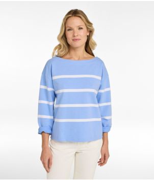 Women's Peaks Island Top, Relaxed Boatneck Long-Sleeve Stripe, New