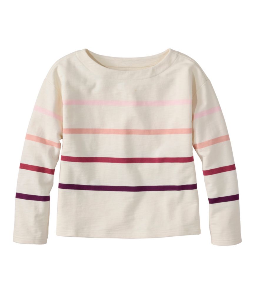 Women's Peaks Island Top, Relaxed Boatneck Long-Sleeve Stripe