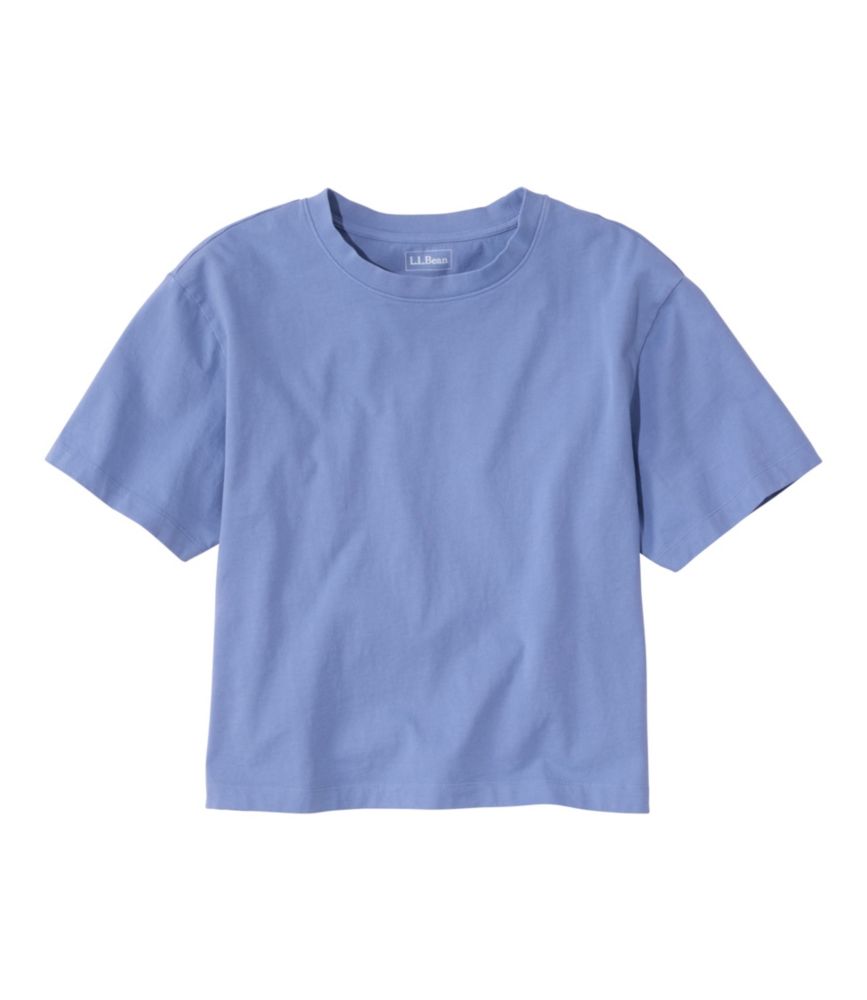 Women's Sunwashed Tee, Short-Sleeve Cropped Boxy Crewneck