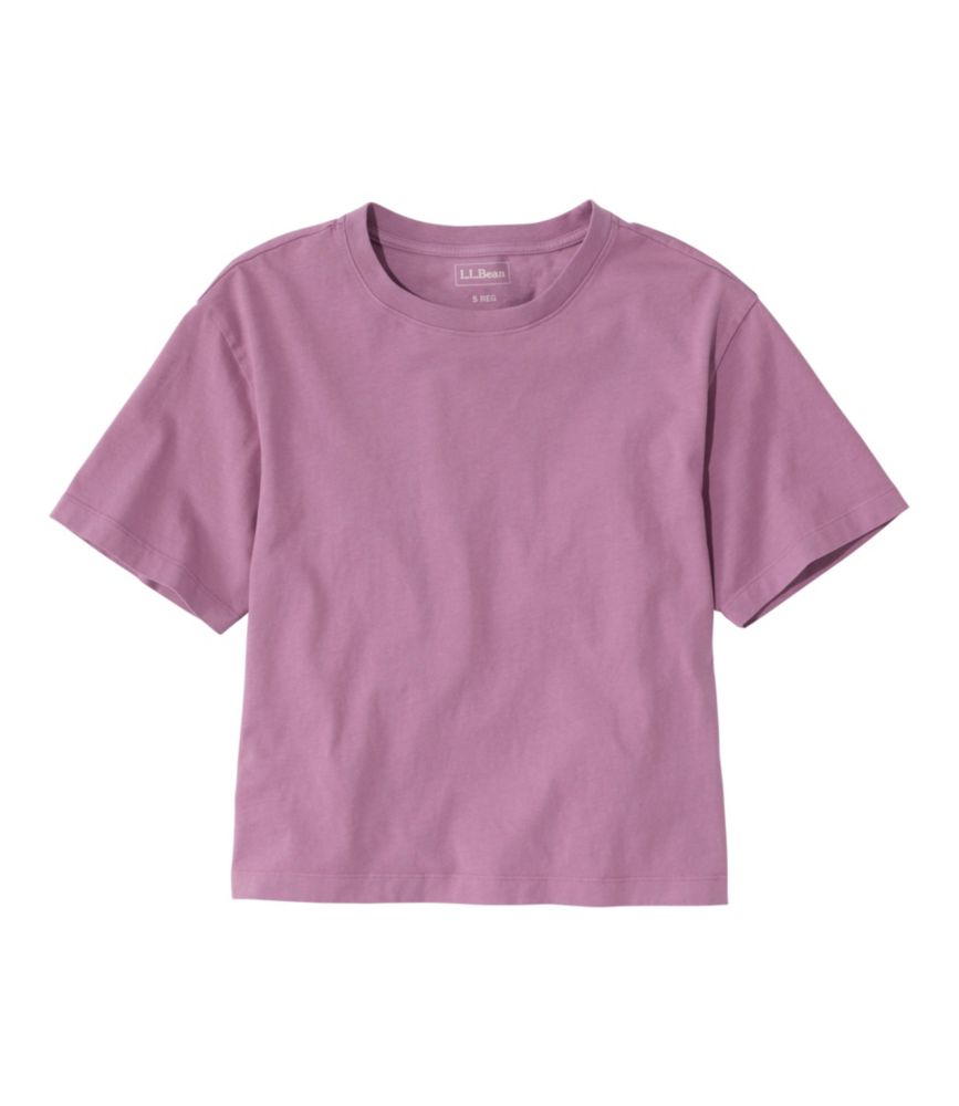 Women's Sunwashed Tee, Short-Sleeve Cropped Boxy Crewneck