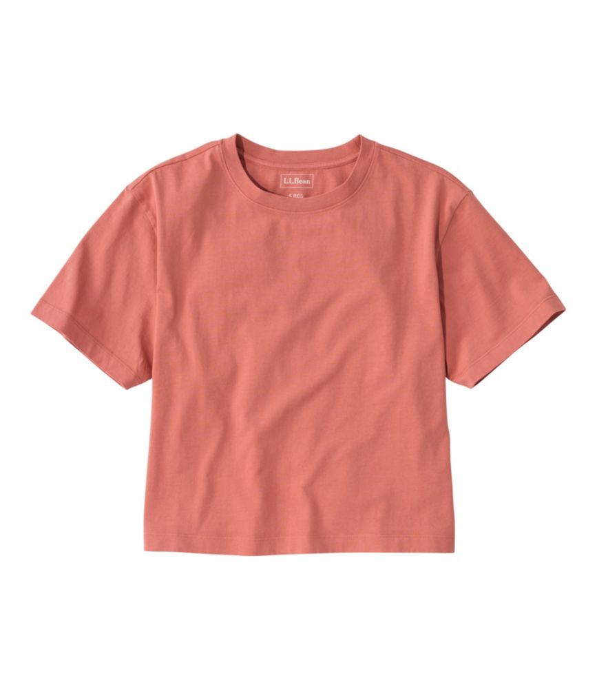 Women's Sunwashed Tee, Short-Sleeve Cropped Boxy Crewneck