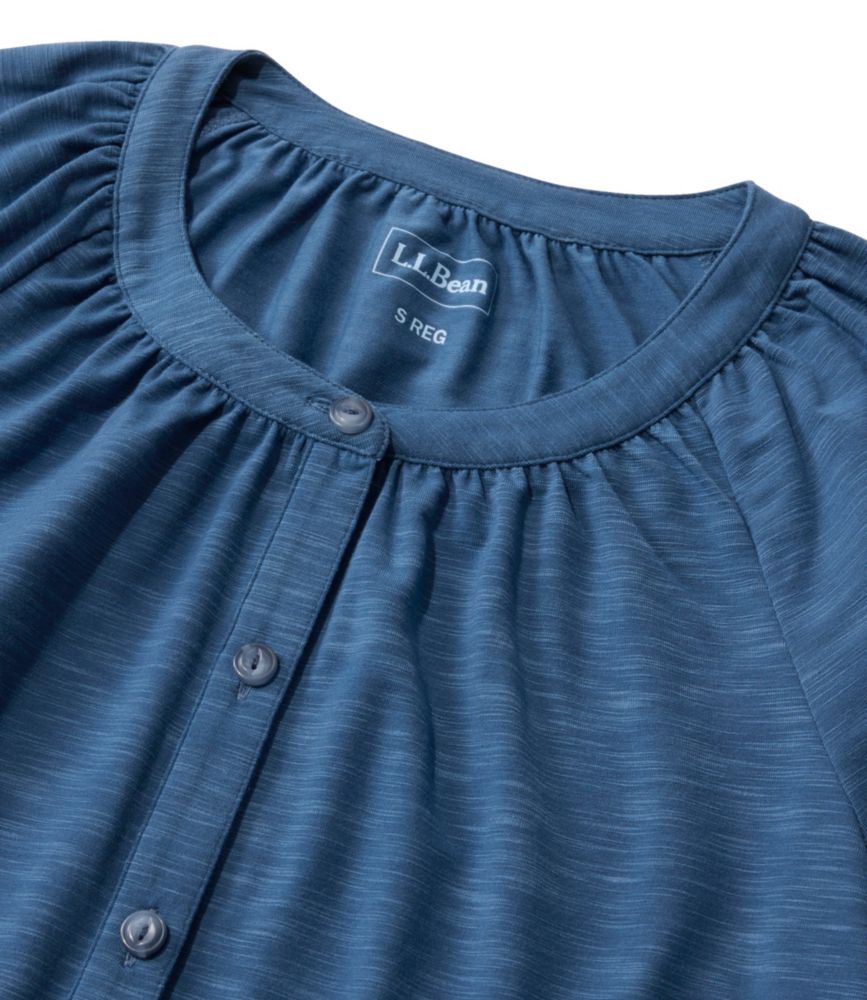 Women's Camden Hills Tee, Elbow-Sleeve Button-Front Shirt, Seaboard Blue, small image number 4