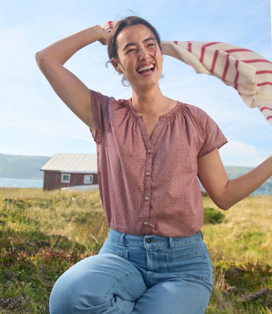 Women's Whisperweight Poplin Shirt, Short-Sleeve, Classic Navy, small image number 6