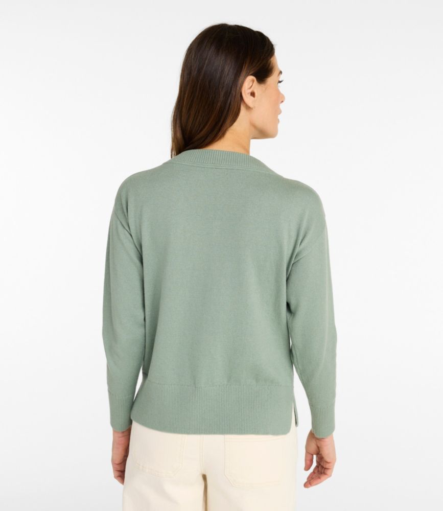 Women's Cotton/Cashmere Sweater, V-Neck