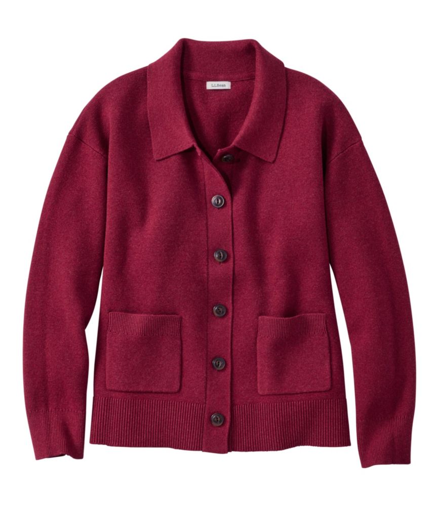 Women's Wicked Soft Cotton/Cashmere Cardigan, Bordeaux Heather, small image number 1