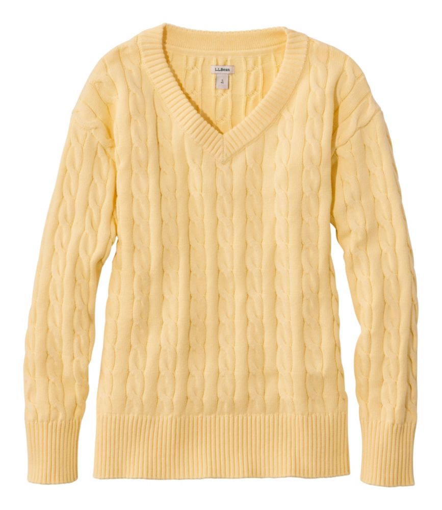 Women's The Original Double L® Sweater, Cable V-Neck