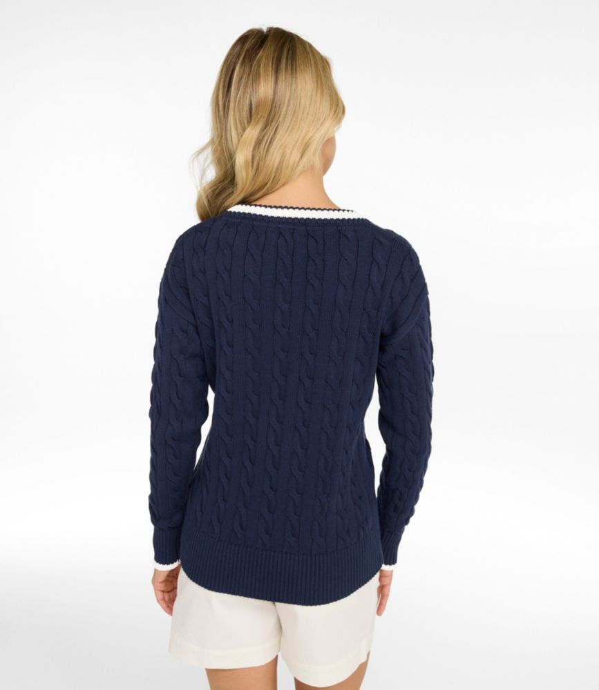 Women's The Original Double L® Sweater, Cable V-Neck