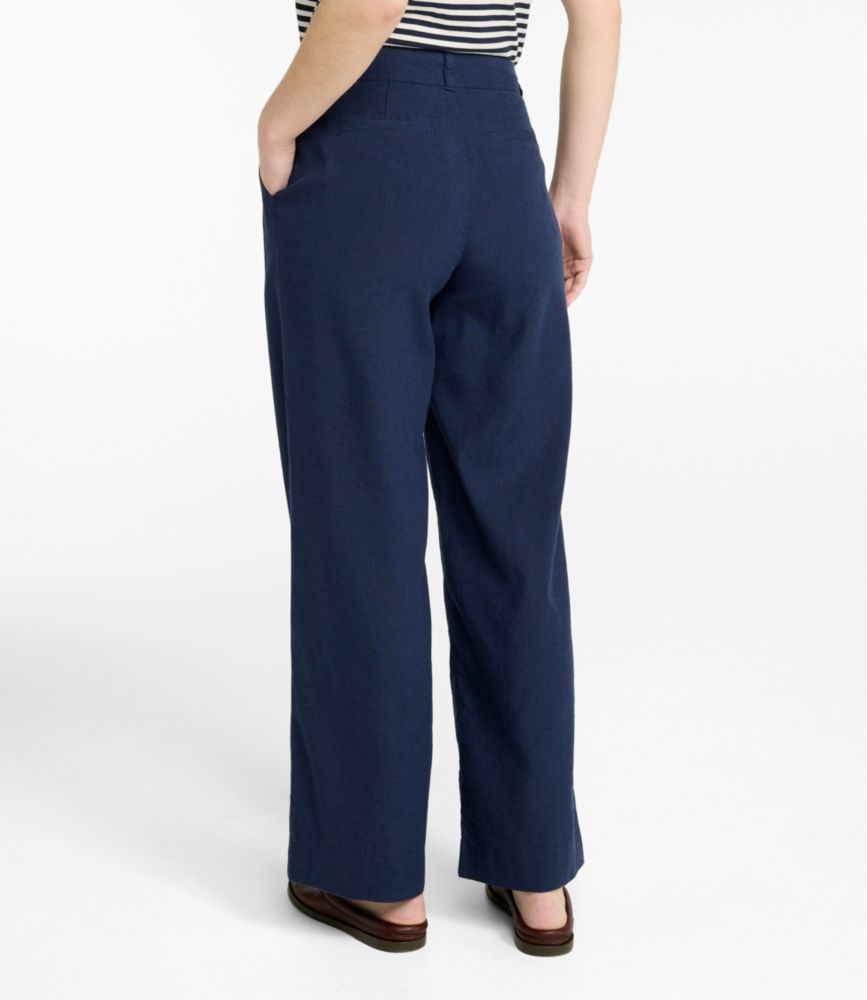 Women's Lakeside Linen-Blend Pants, Wide Straight-Leg