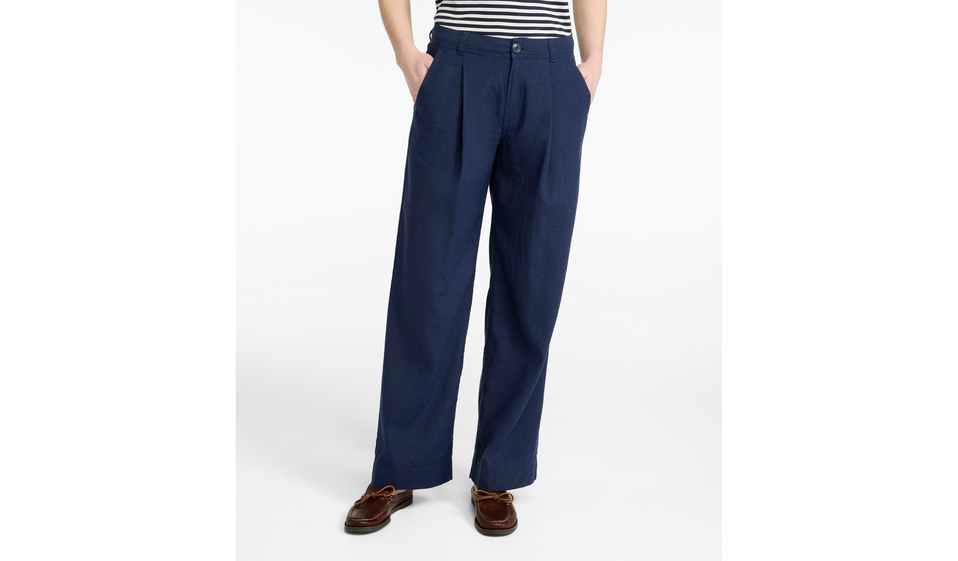 Women's Lakeside Linen-Blend Pants, Wide Straight-Leg