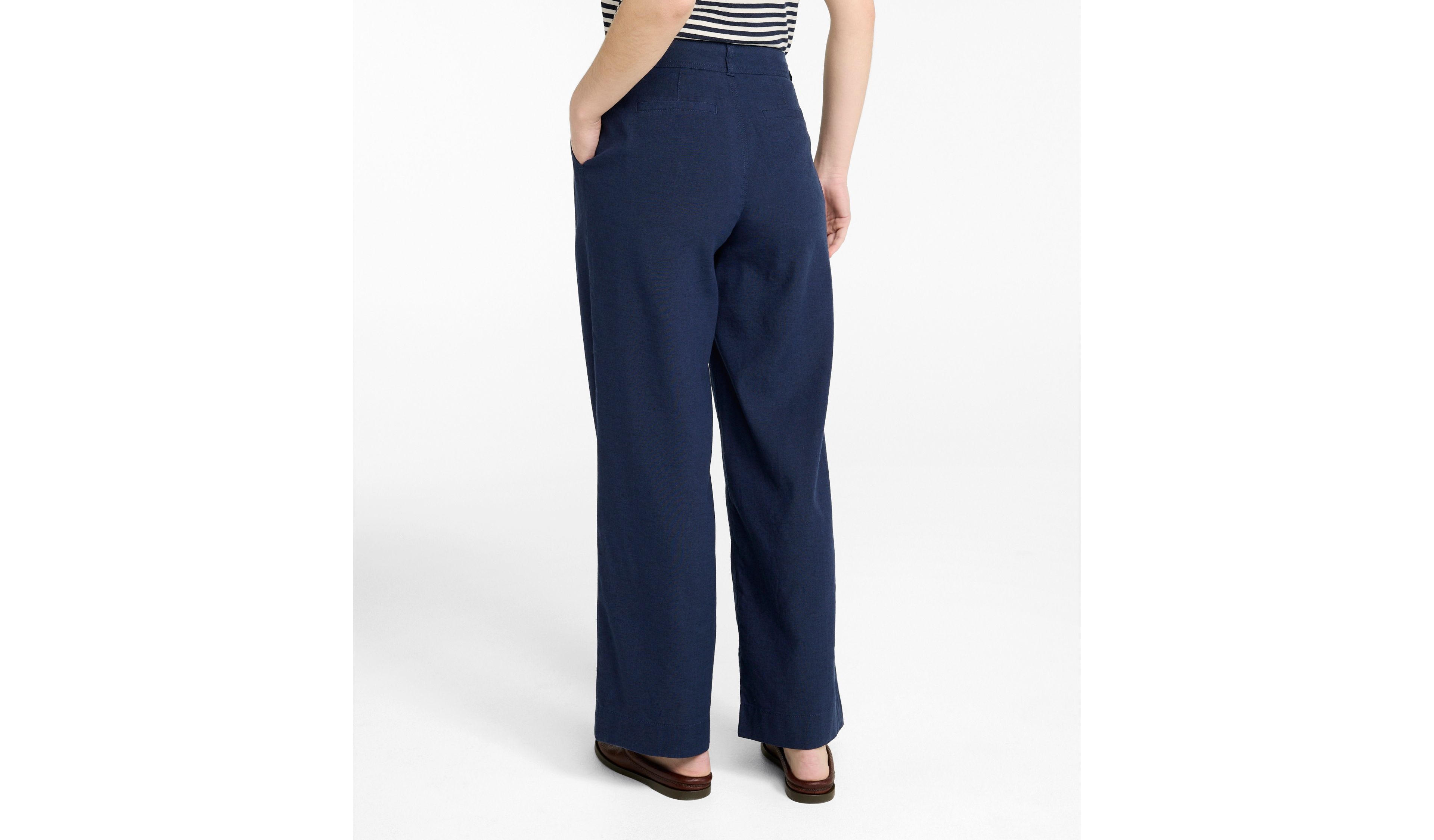 Women's Lakeside Linen-Blend Pants, Wide Straight-Leg