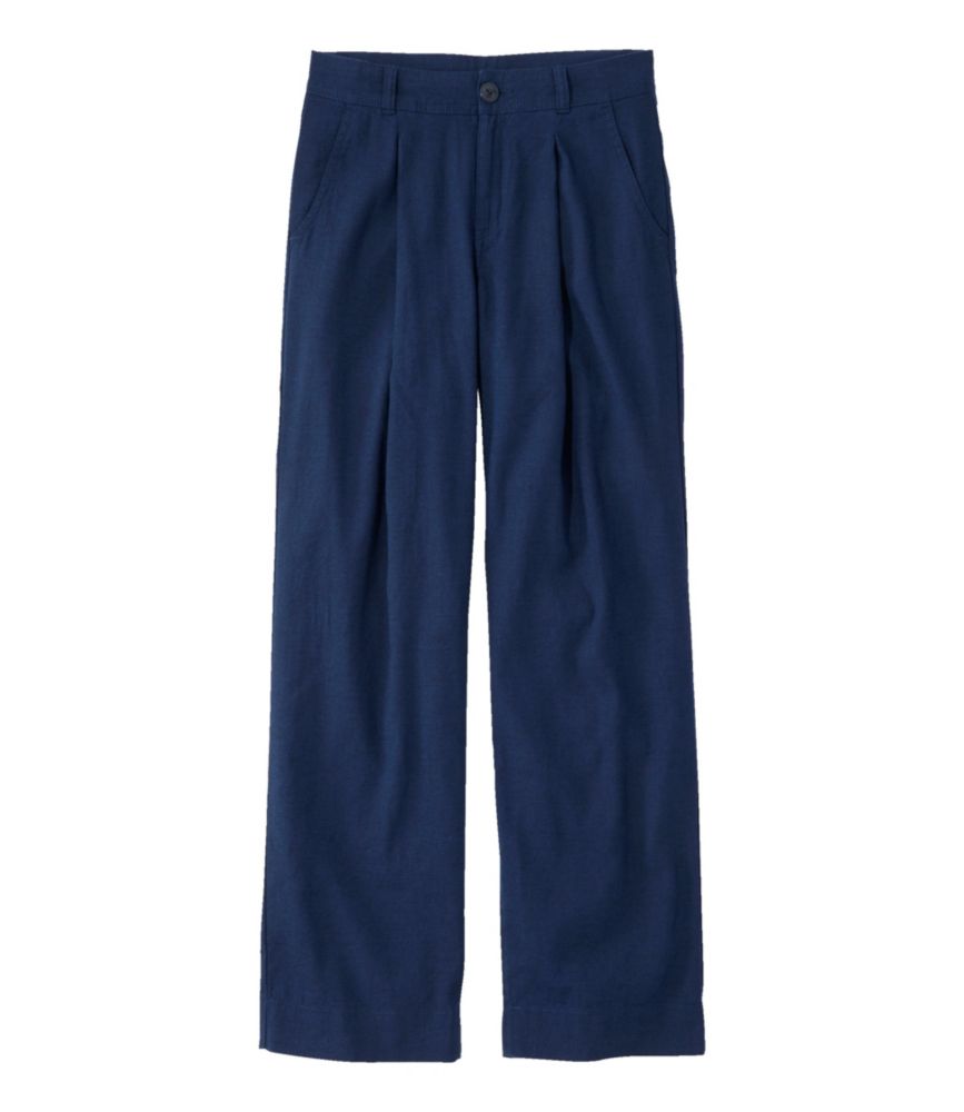 Women's Lakeside Linen-Blend Pants, Wide Straight-Leg