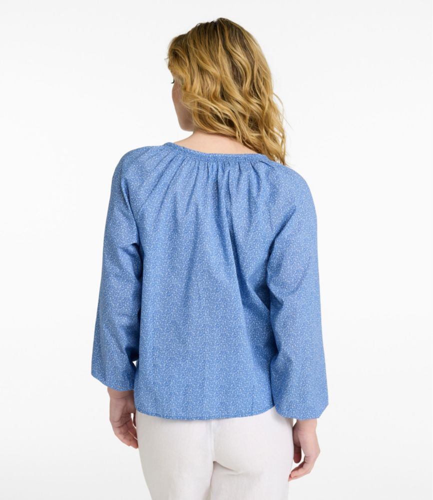 Women's Whisperweight Poplin Shirt, Long-Sleeve, Classic Navy Stripe, small image number 3