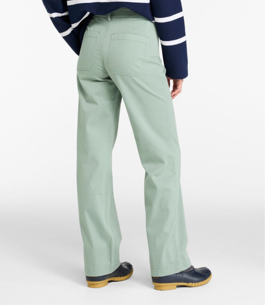 Women's Comfort Stretch Patch Pocket Pants, Mid-Rise Wide Straight-Leg Chino, Faded Sage, small image number 3