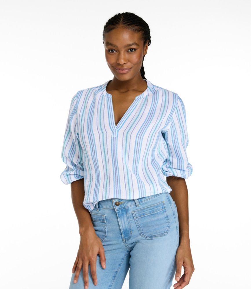 Women's Cloud Gauze Shirt, Splitneck Popover
