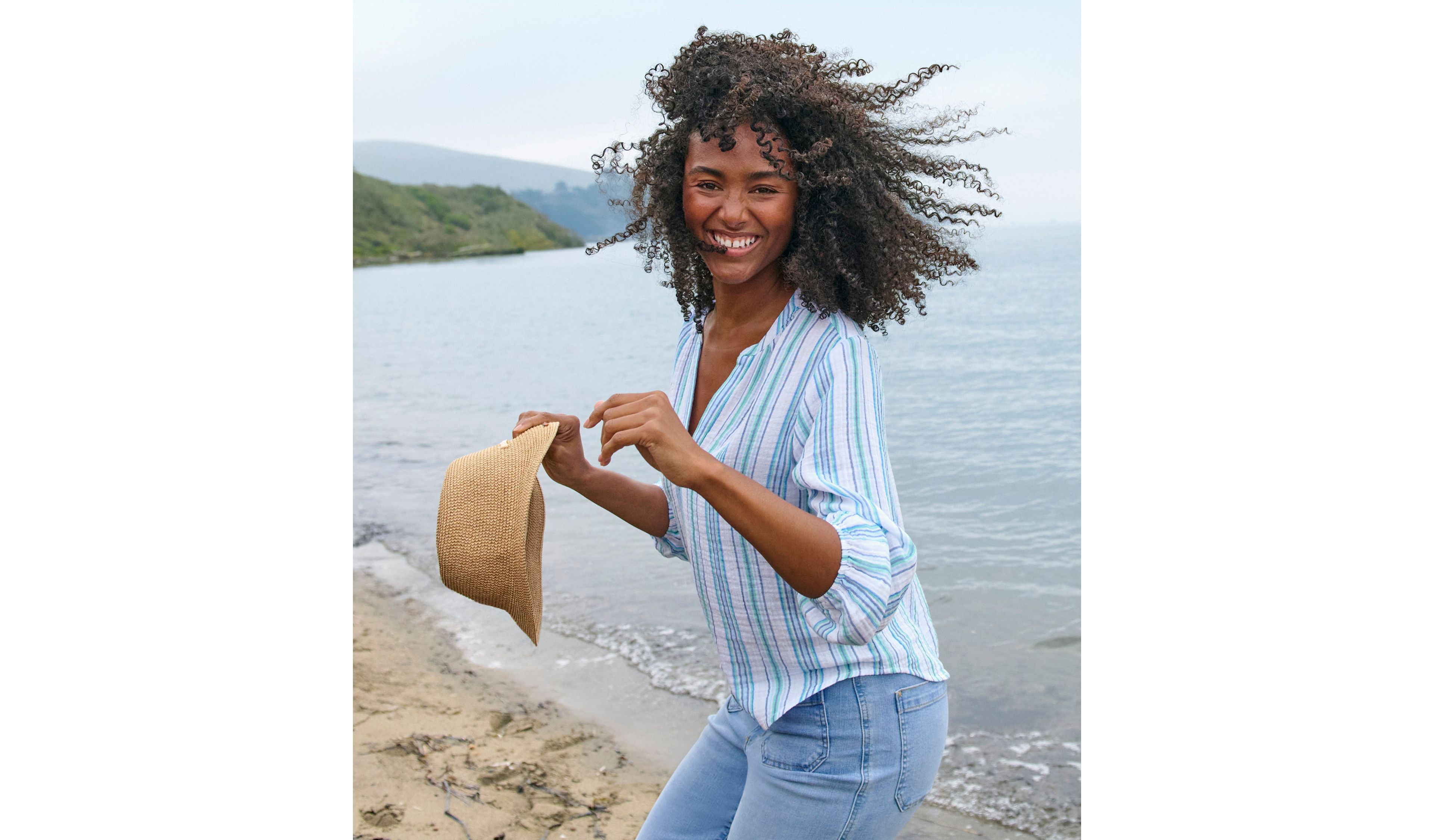 Women's Cloud Gauze Shirt, Splitneck Popover